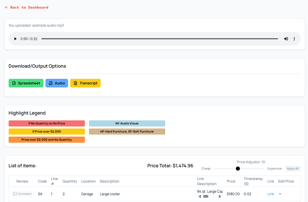 Image of what the full inventory page looks like