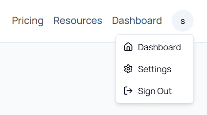Settings button in the top right corner