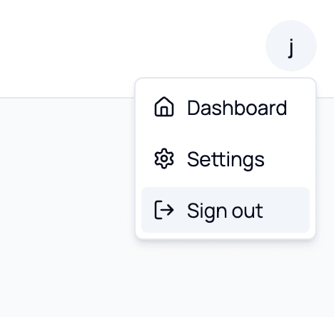 Image of the sign out button