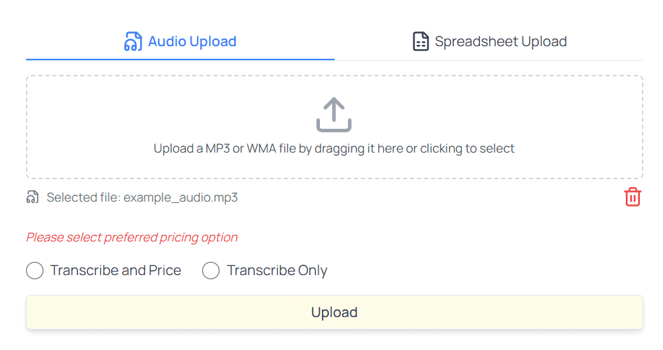 Image of what an uploaded audio looks like