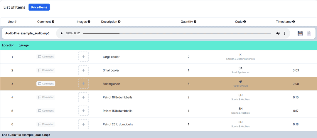 Image of what the full inventory page looks like