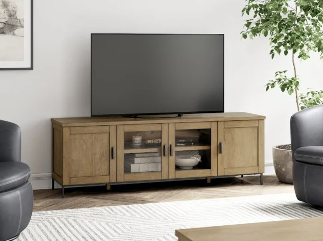 Wooden media console, 6 ft x 3 ft